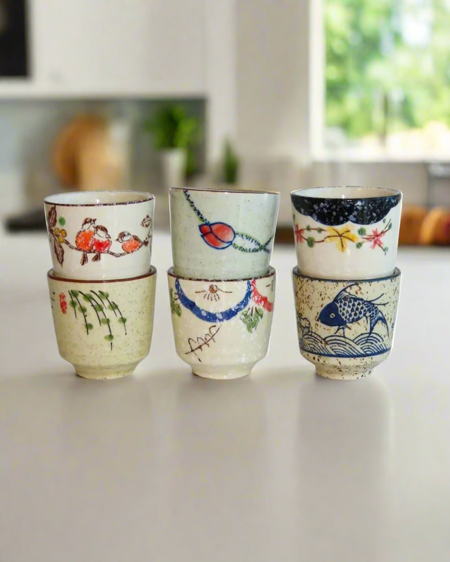 Hand-Painted Tea Cups