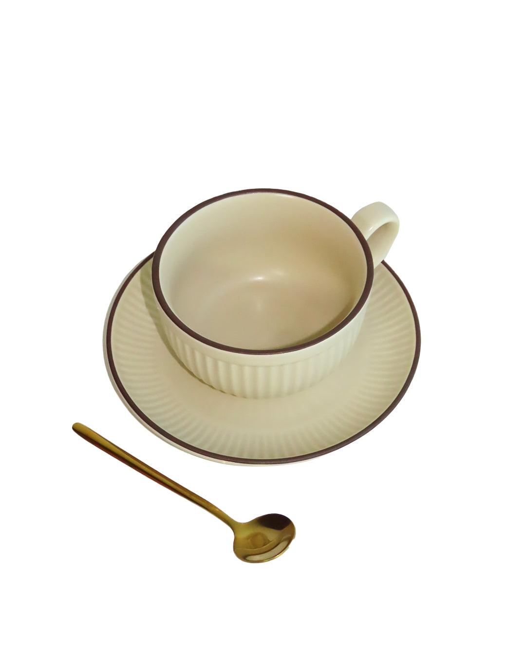 Ribbed Cup & Saucer Set