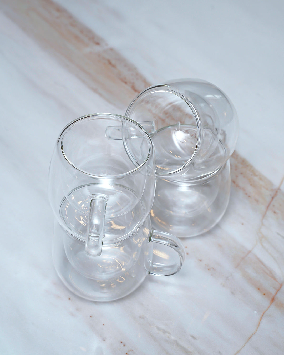 4pcs Insulated Glass Coffee Mugs
