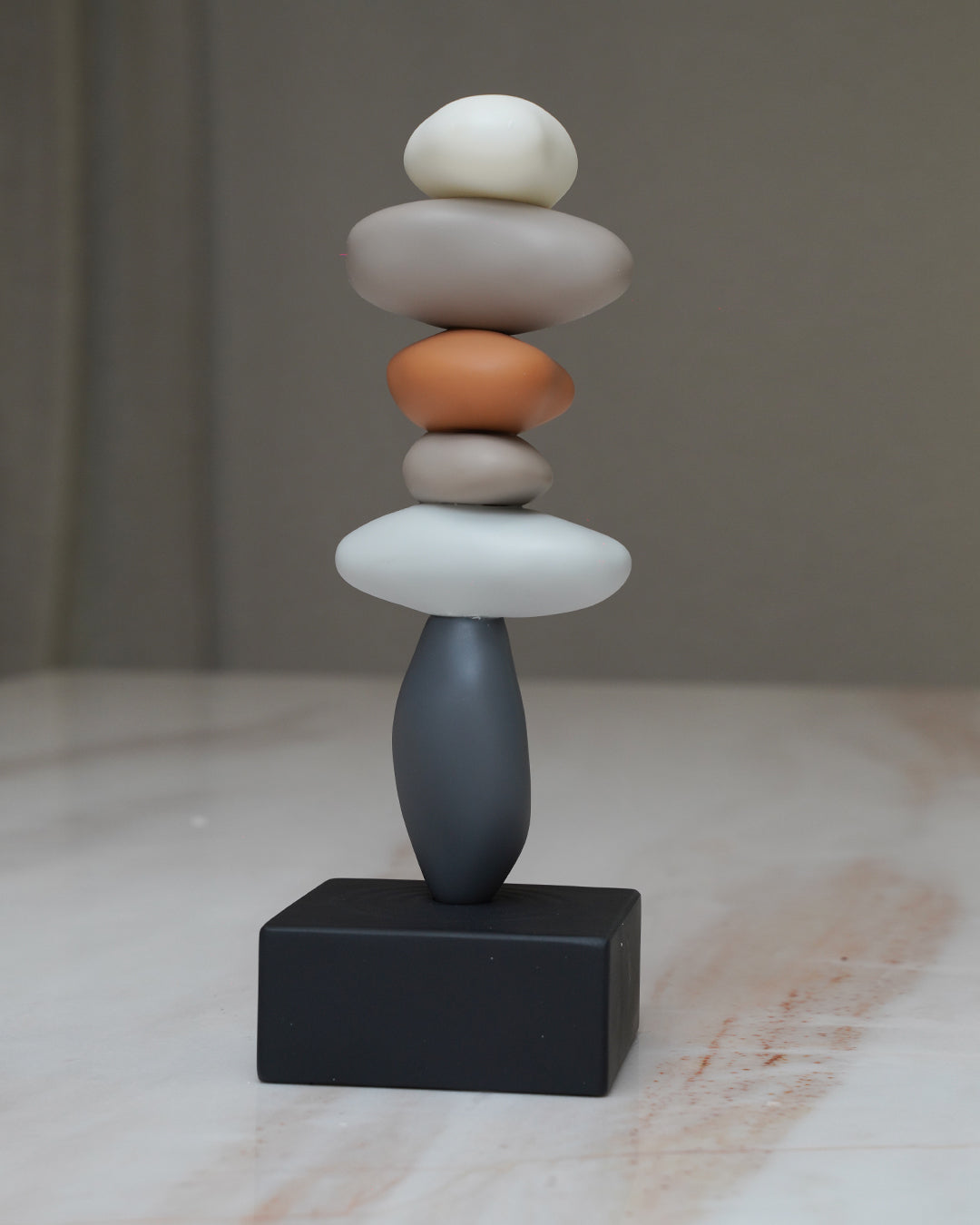 Stacked Stone-Inspired Resin Sculpture