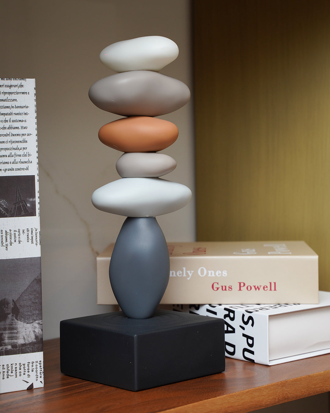 Stacked Stone-Inspired Resin Sculpture