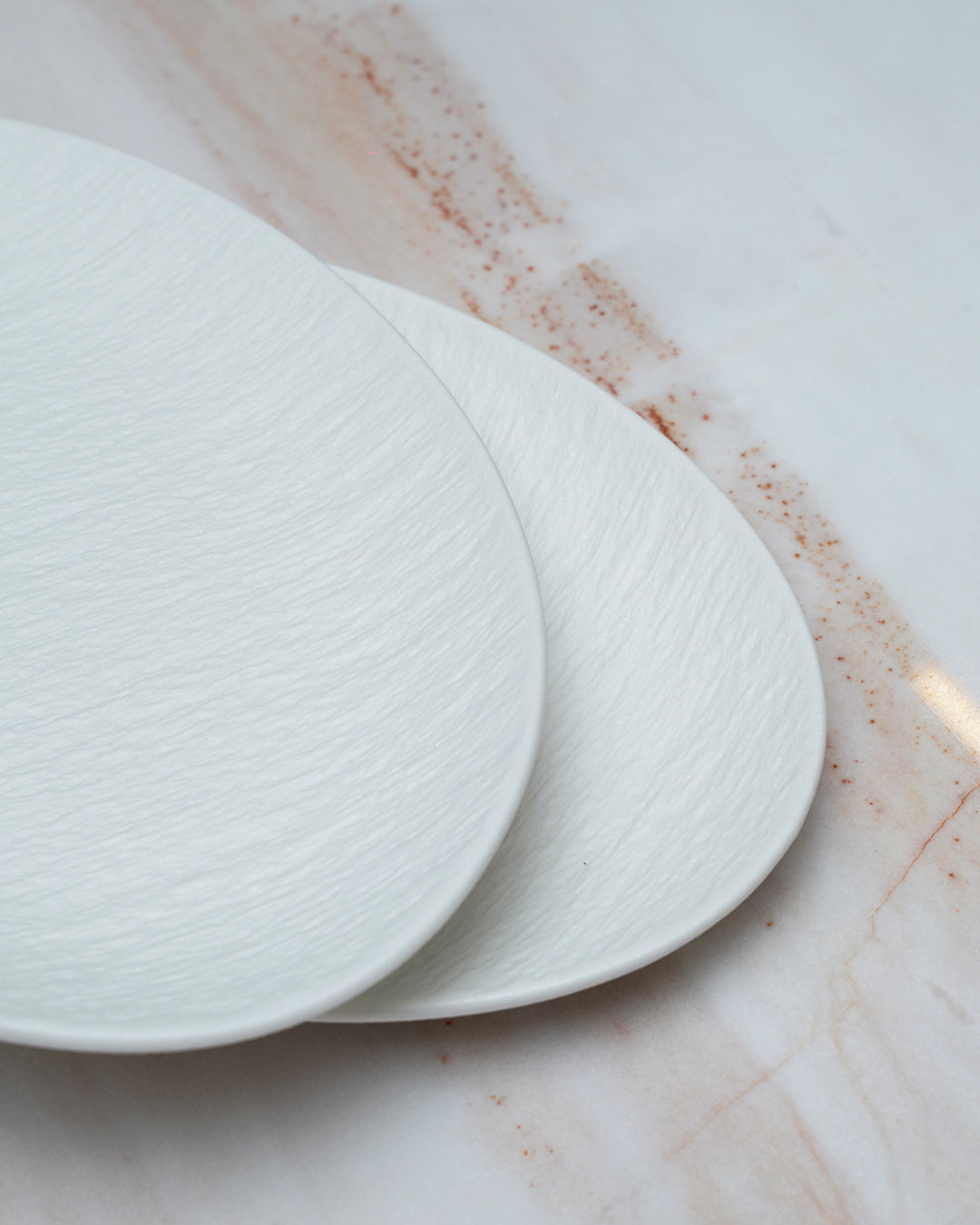 4pc Textured Oval Plate