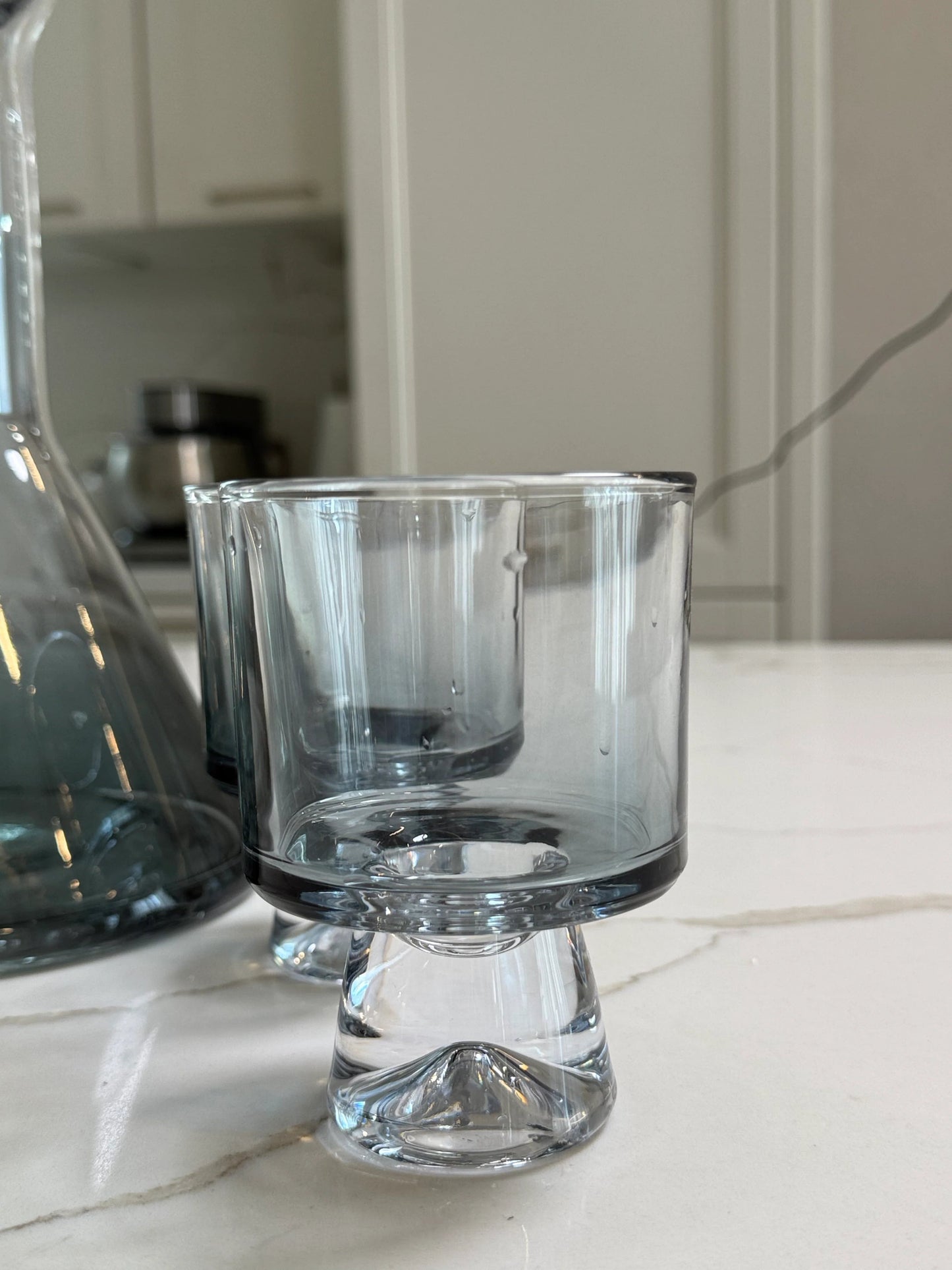 Smoky Glass Carafe & Cup Set
