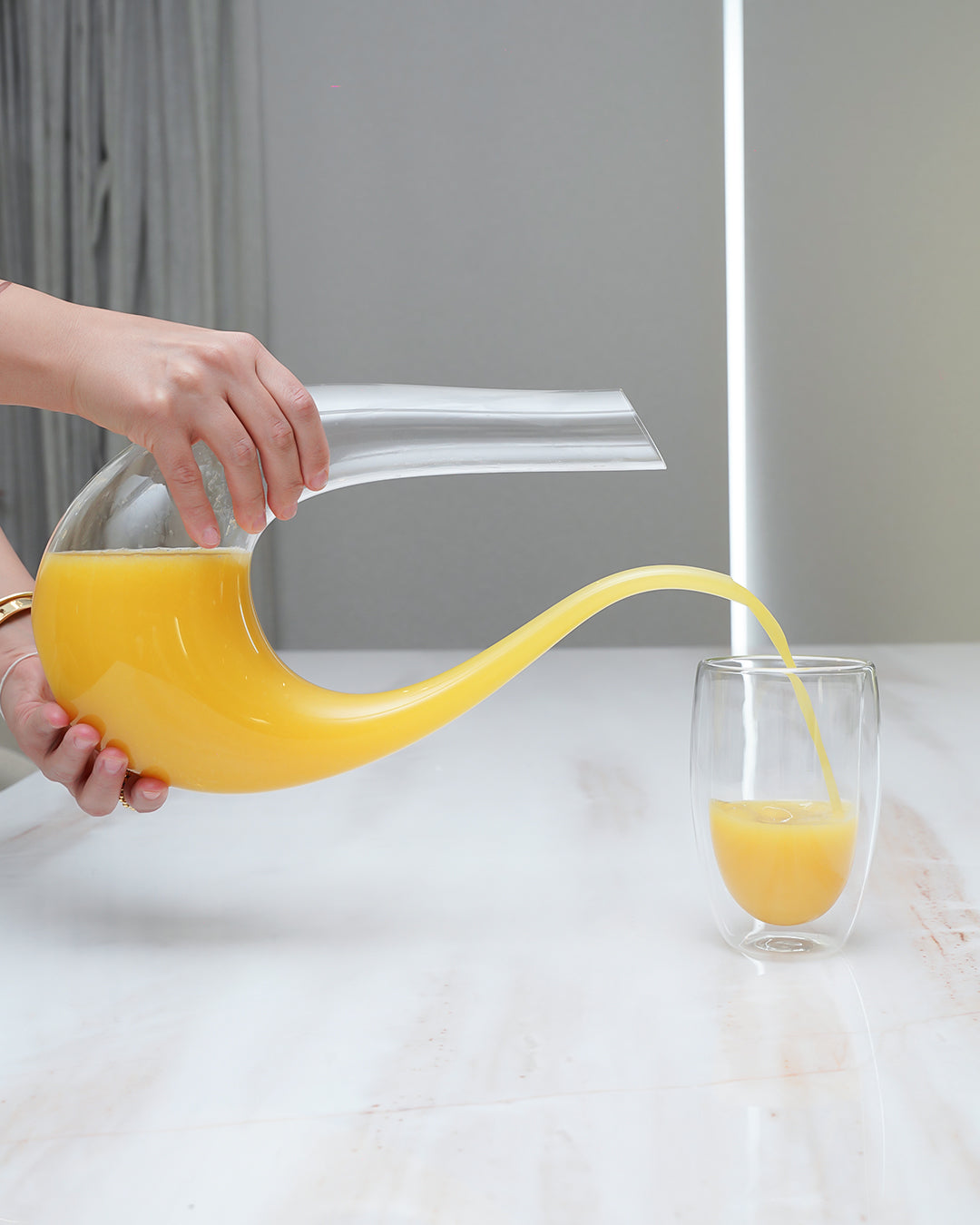 U-Shaped Glass Decanter