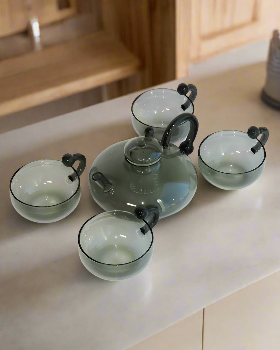 Smoky Glass Teapot Set
