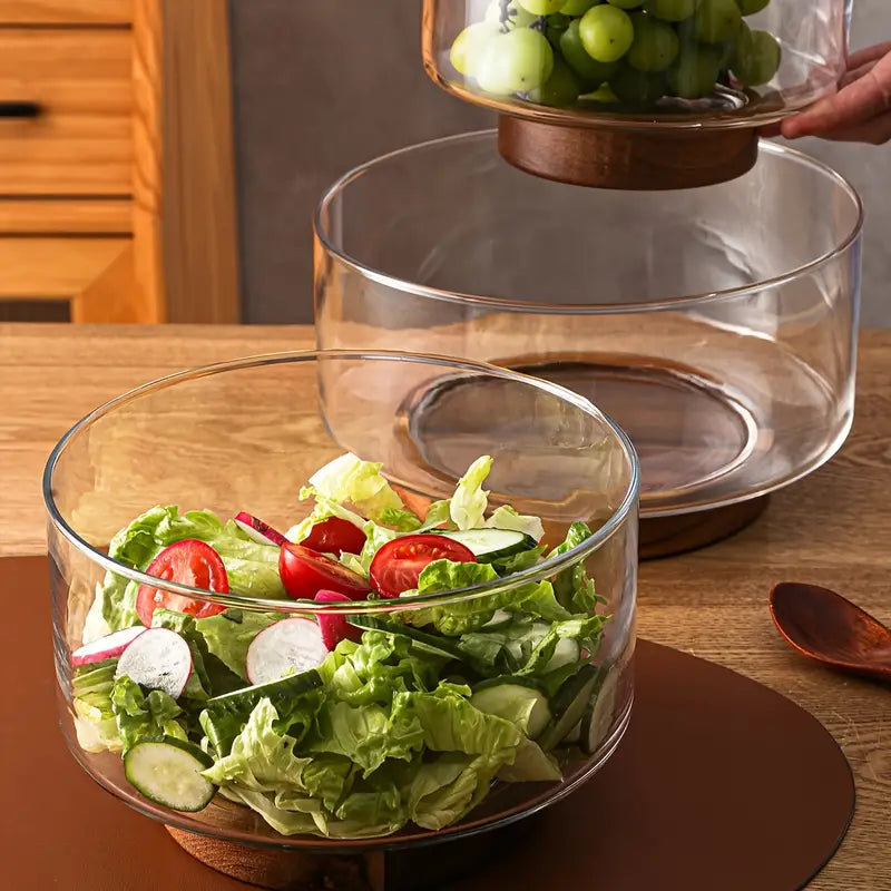 Clear Glass Salad Bowl