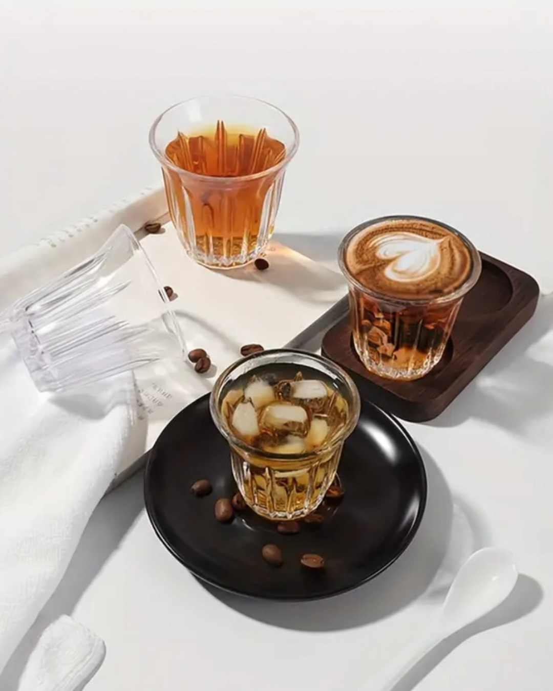 Striped Glass Tea Cup