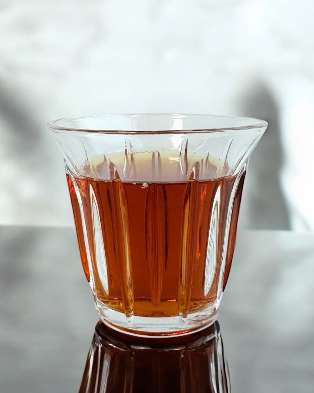 Striped Glass Tea Cup