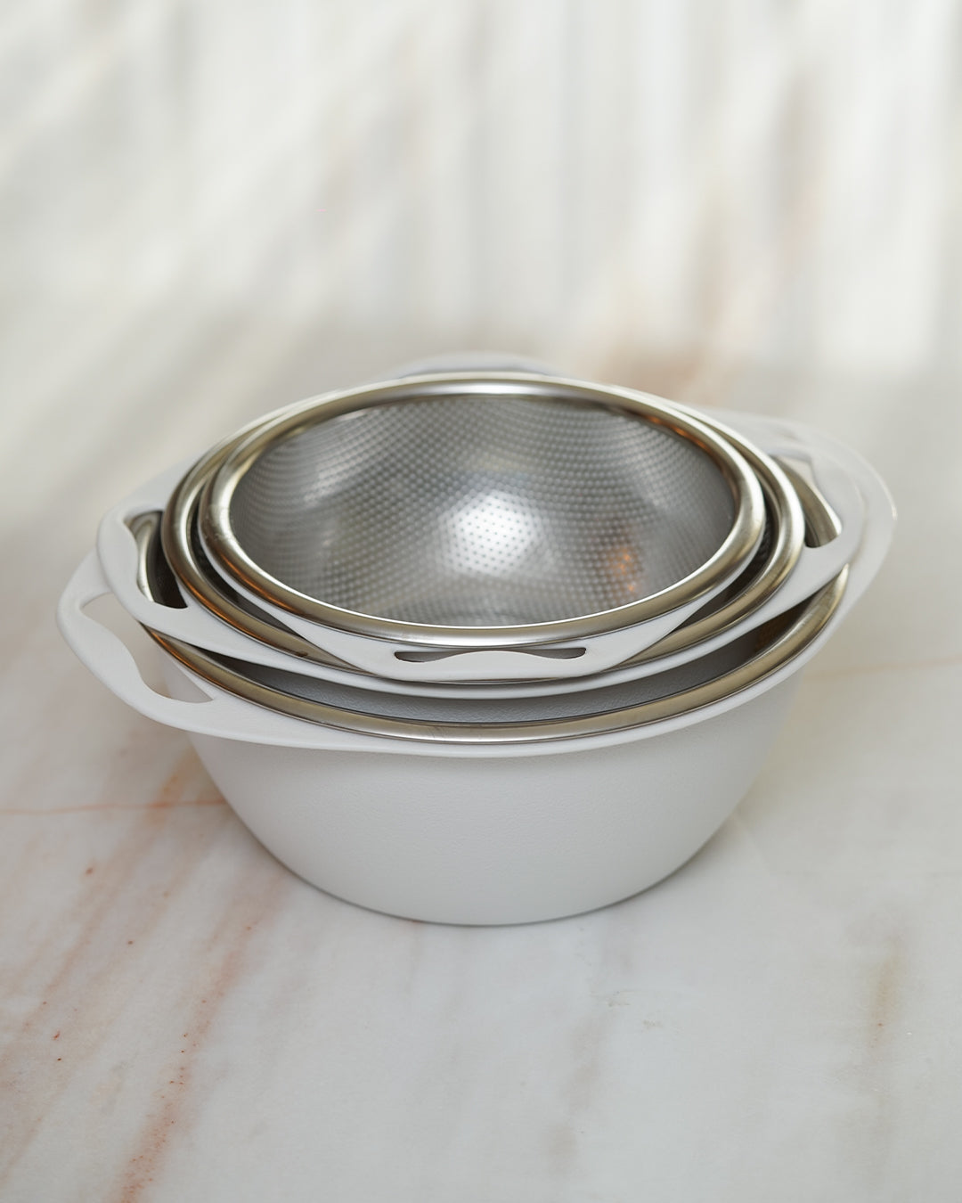 3PC Colander Set (BLK/WHT)