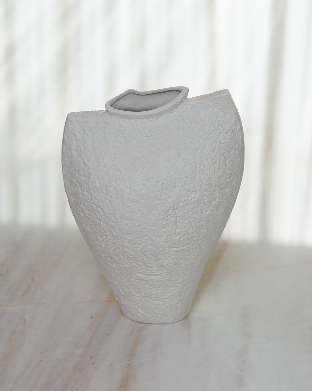 Curved Textured Ceramic Vase