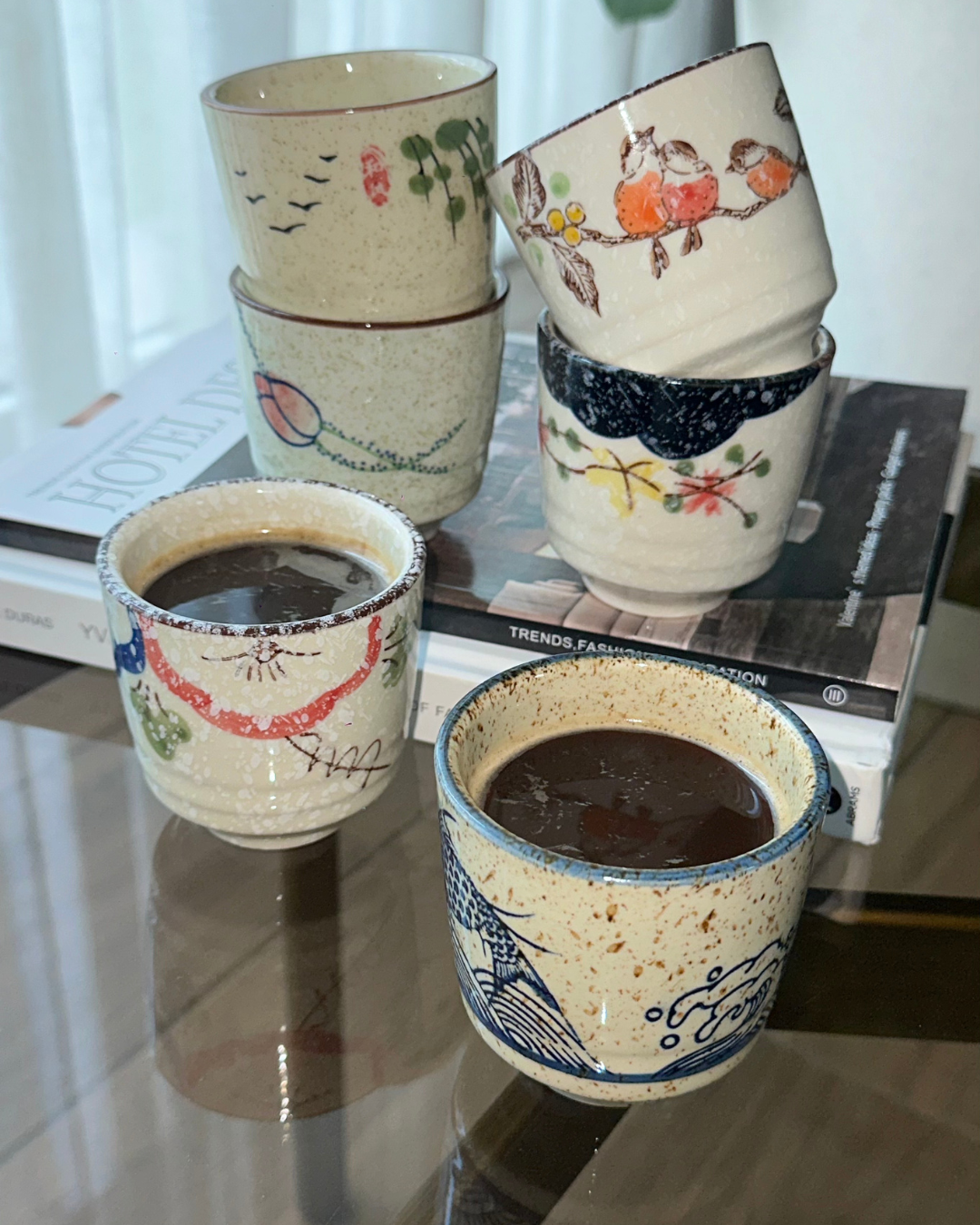 6pc Hand-Painted Cups
