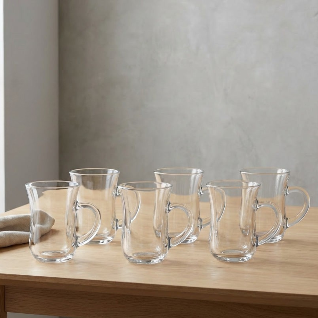 6pc Glass Teacups