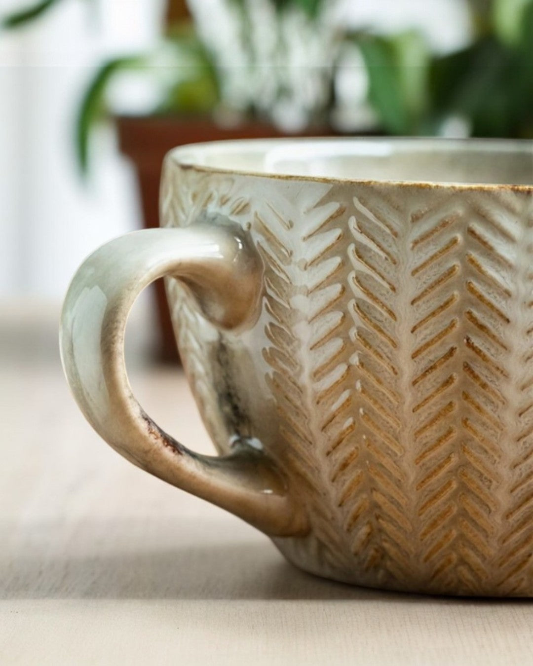 Embossed Ceramic Mug