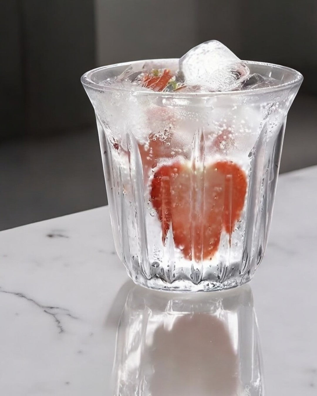 Striped Glass Tea Cup