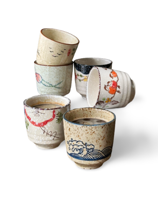 Hand-Painted Tea Cups