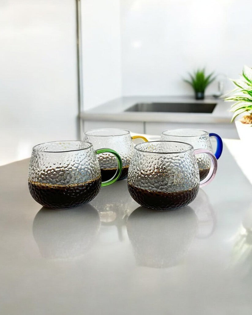 Hammered Glass Cup Set