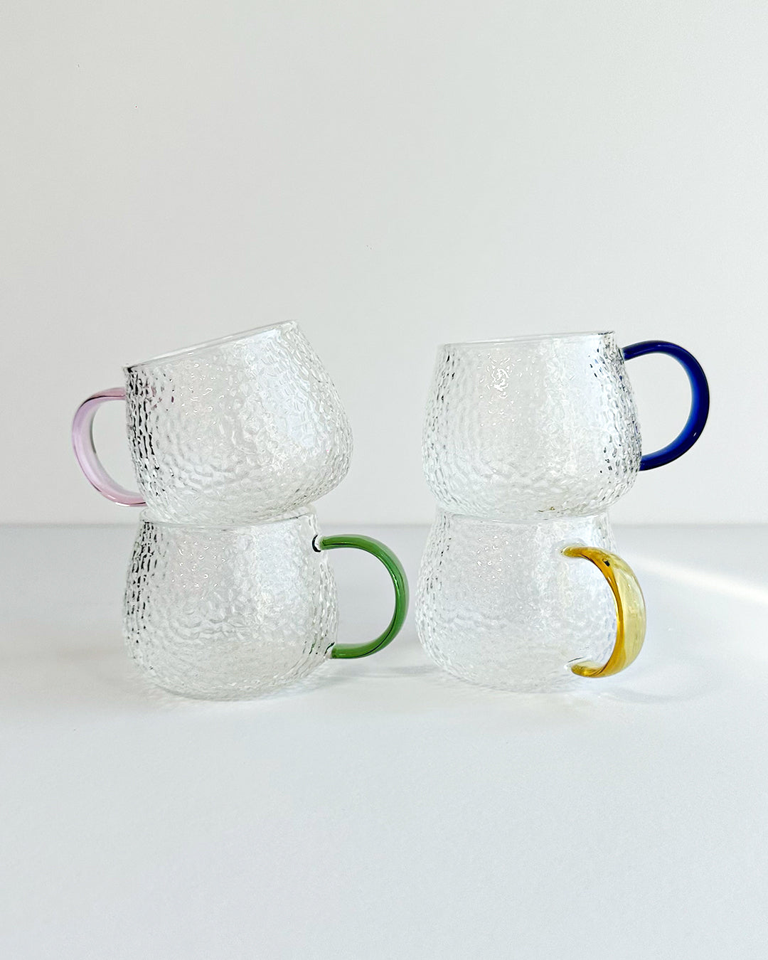 Hammered Glass Cup Set