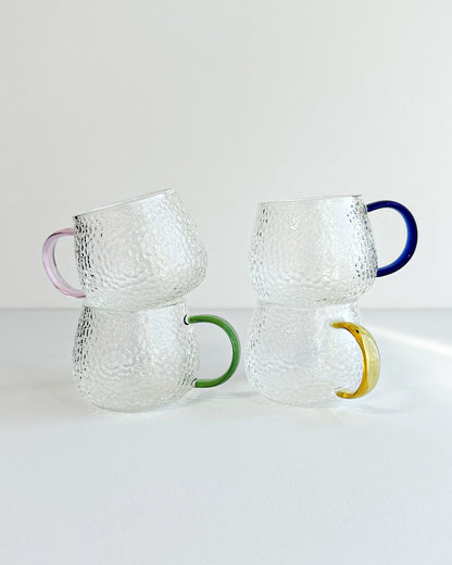 Hammered Glass Cup Set