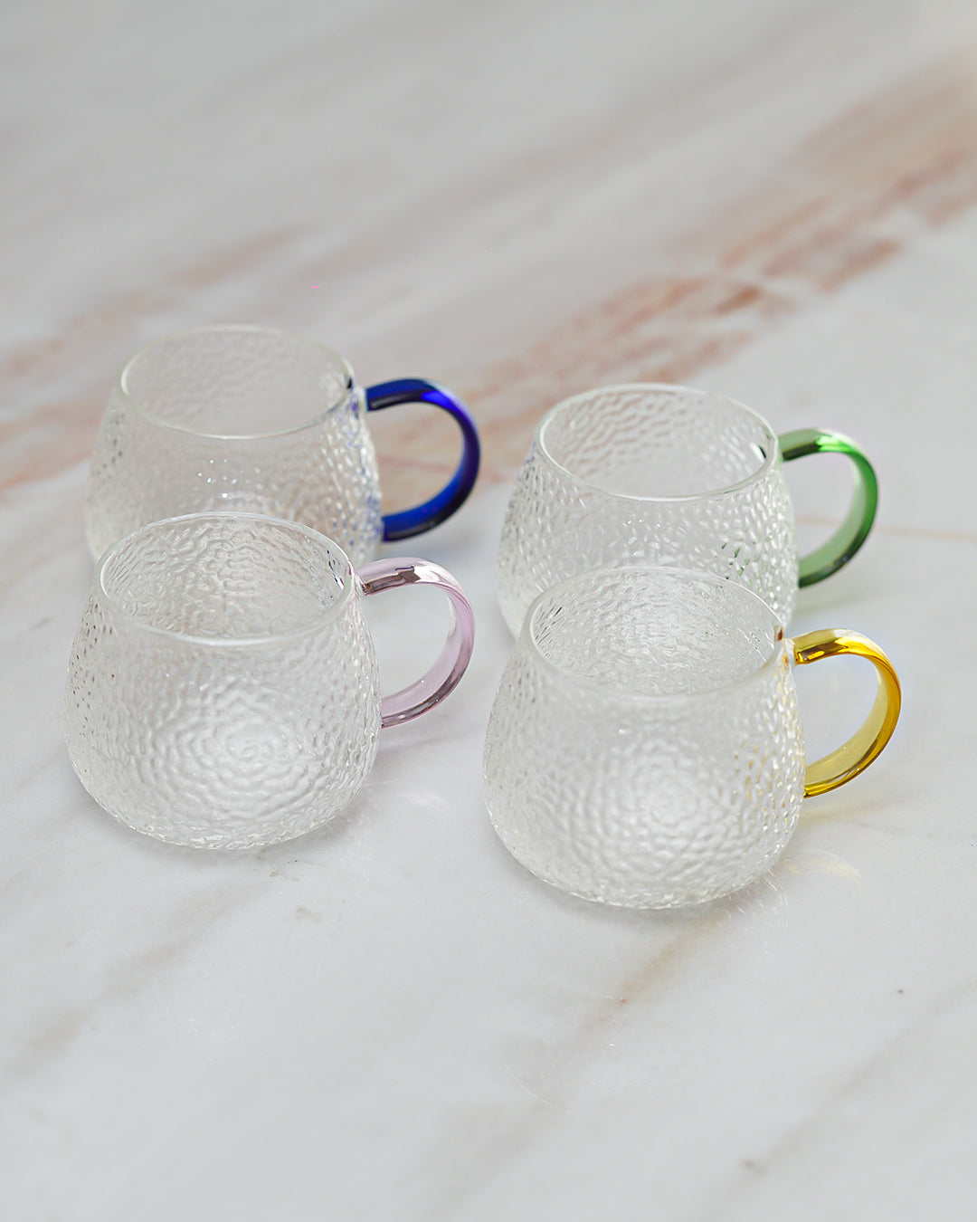 Hammered Glass Cup Set