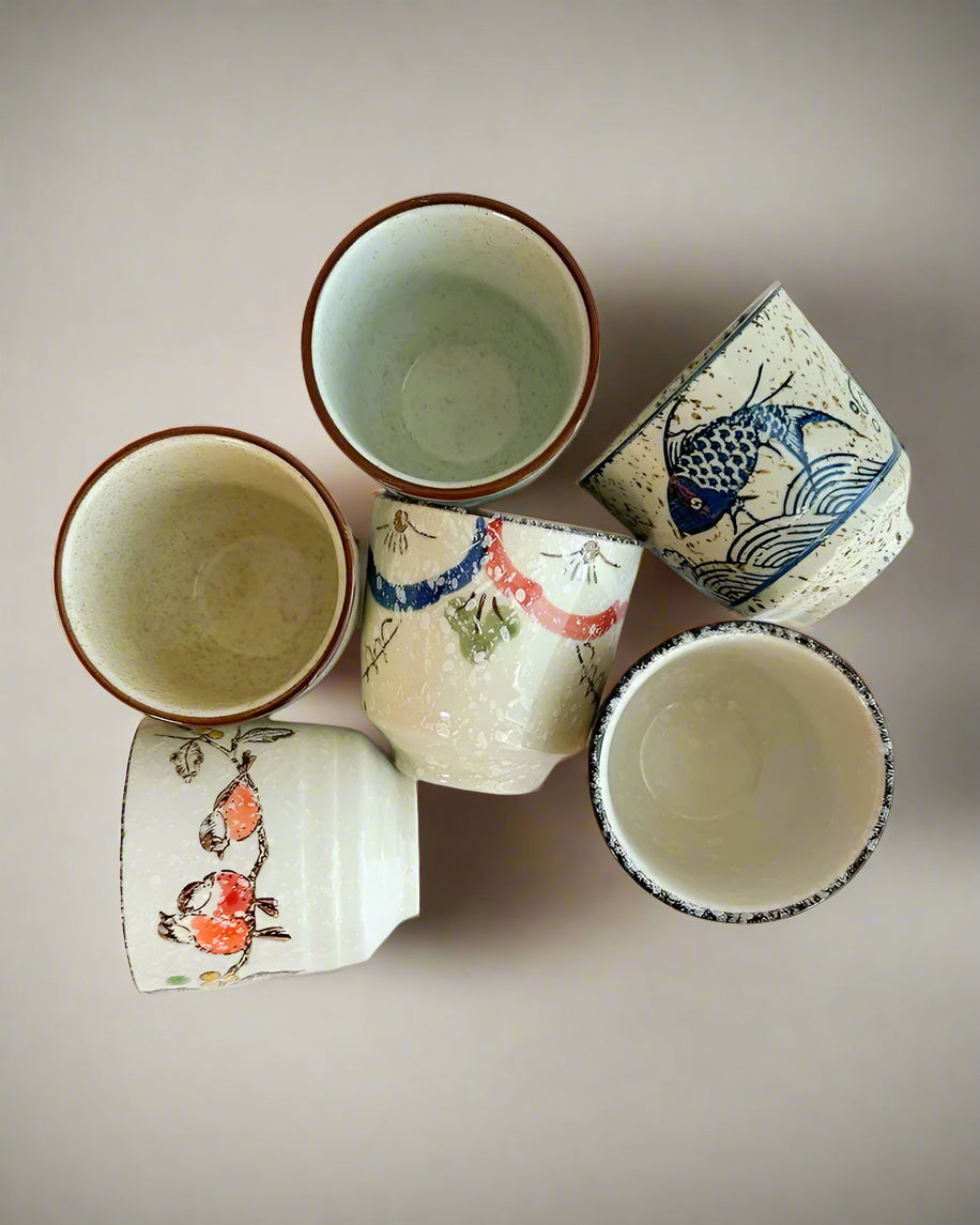 Hand-Painted Tea Cups
