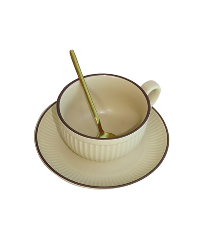 Ribbed Cup & Saucer Set