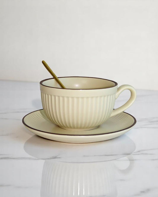 Ribbed Cup & Saucer Set