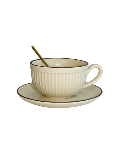 Ribbed Cup & Saucer Set