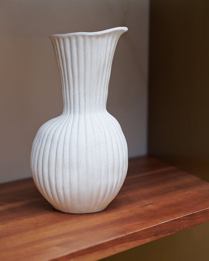 Ripple-Textured Ceramic Vase