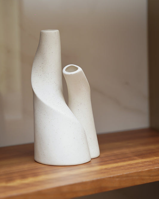 Sculptural Dual-Form Ceramic Vase