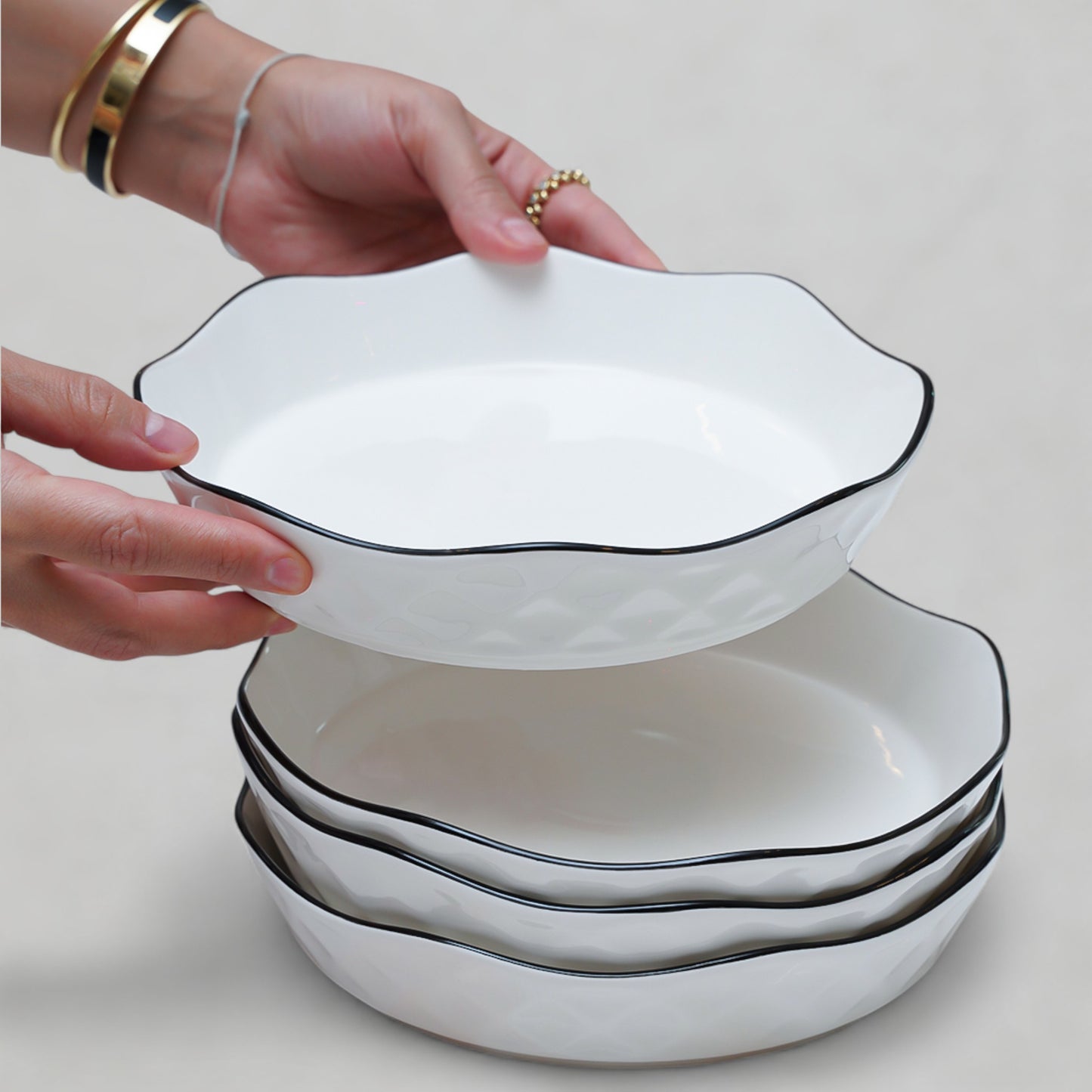 4 Lotus Edge Deep Plates