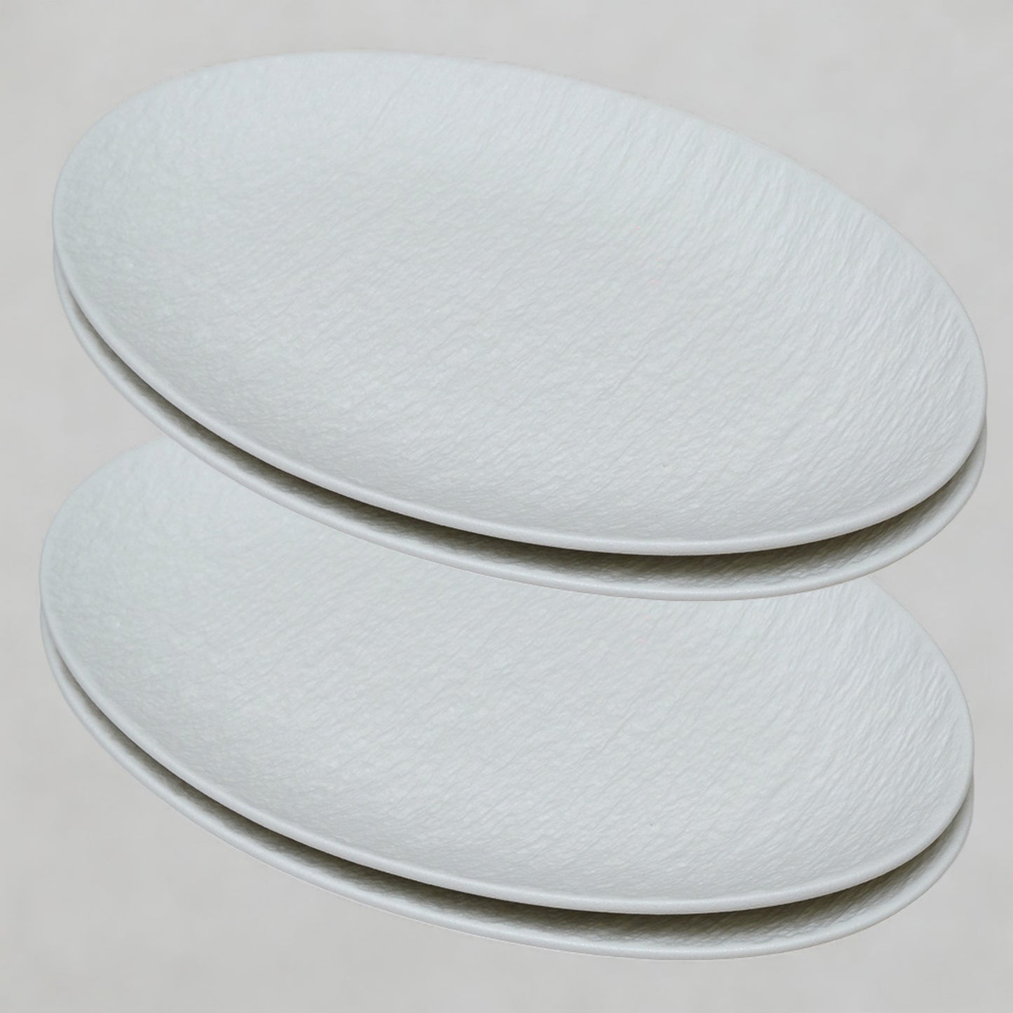 4PC Textured Oval Plate