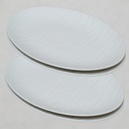 4PC Textured Oval Plate