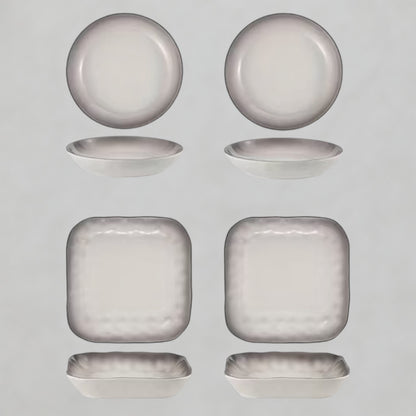 Serving Plate Set (2 Square+ 2 Round)