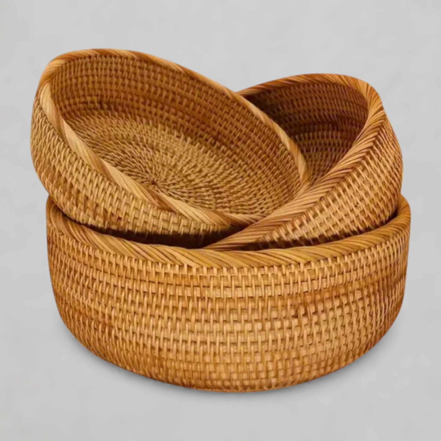 3PC Woven Rattan Bowl Set