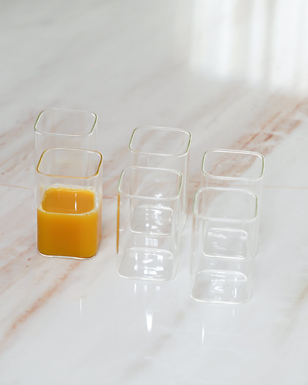 6PC Square Glass Cups