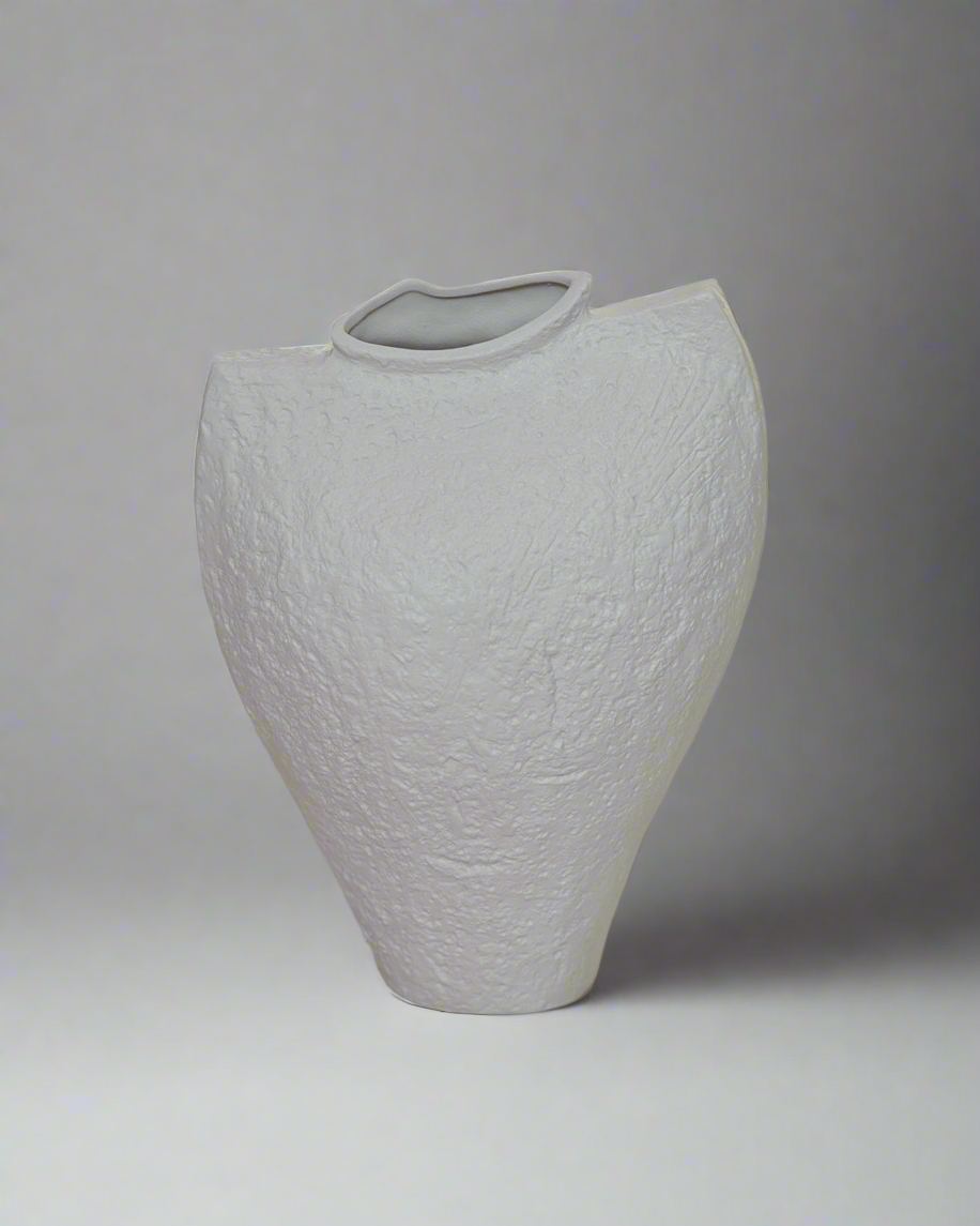Curved Textured Ceramic Vase