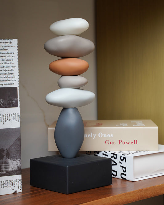 Stacked Stone-Inspired Resin Sculpture