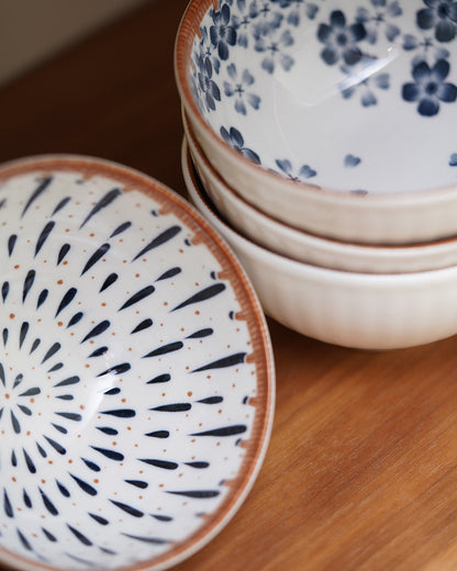 6PC Blue & White Bowl Set