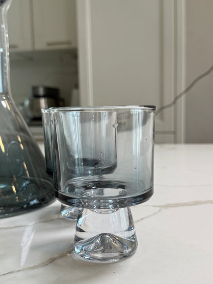 Smoky Glass Carafe & Cup Set