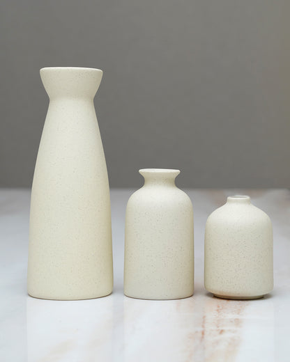 3Pc Speckled Ceramic Vase Set