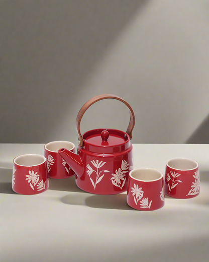 Red Mosaic Coffee Set