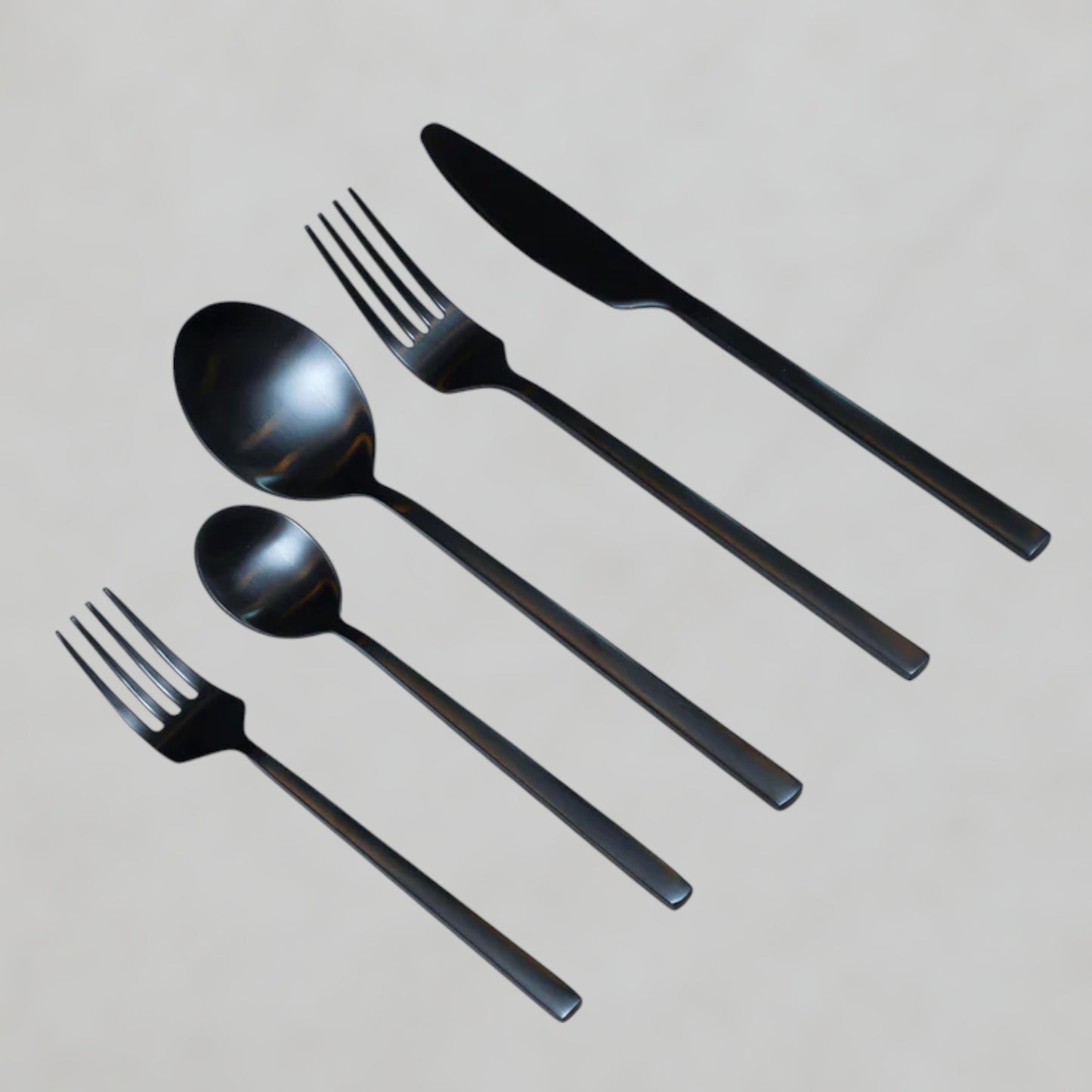 20pcs Matte Black Cutlery Set