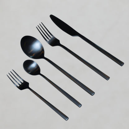 20pcs Matte Black Cutlery Set