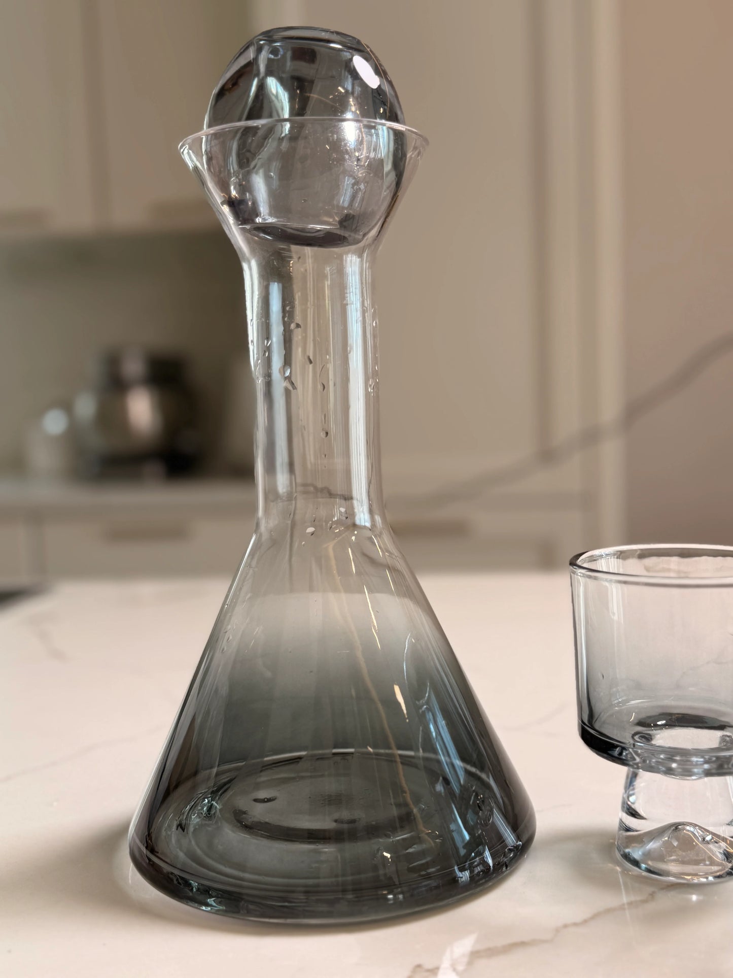 Smoky Glass Carafe & Cup Set