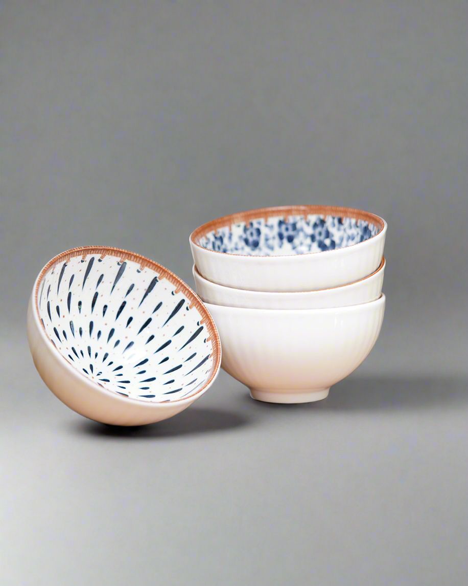 6PC Blue & White Bowl Set