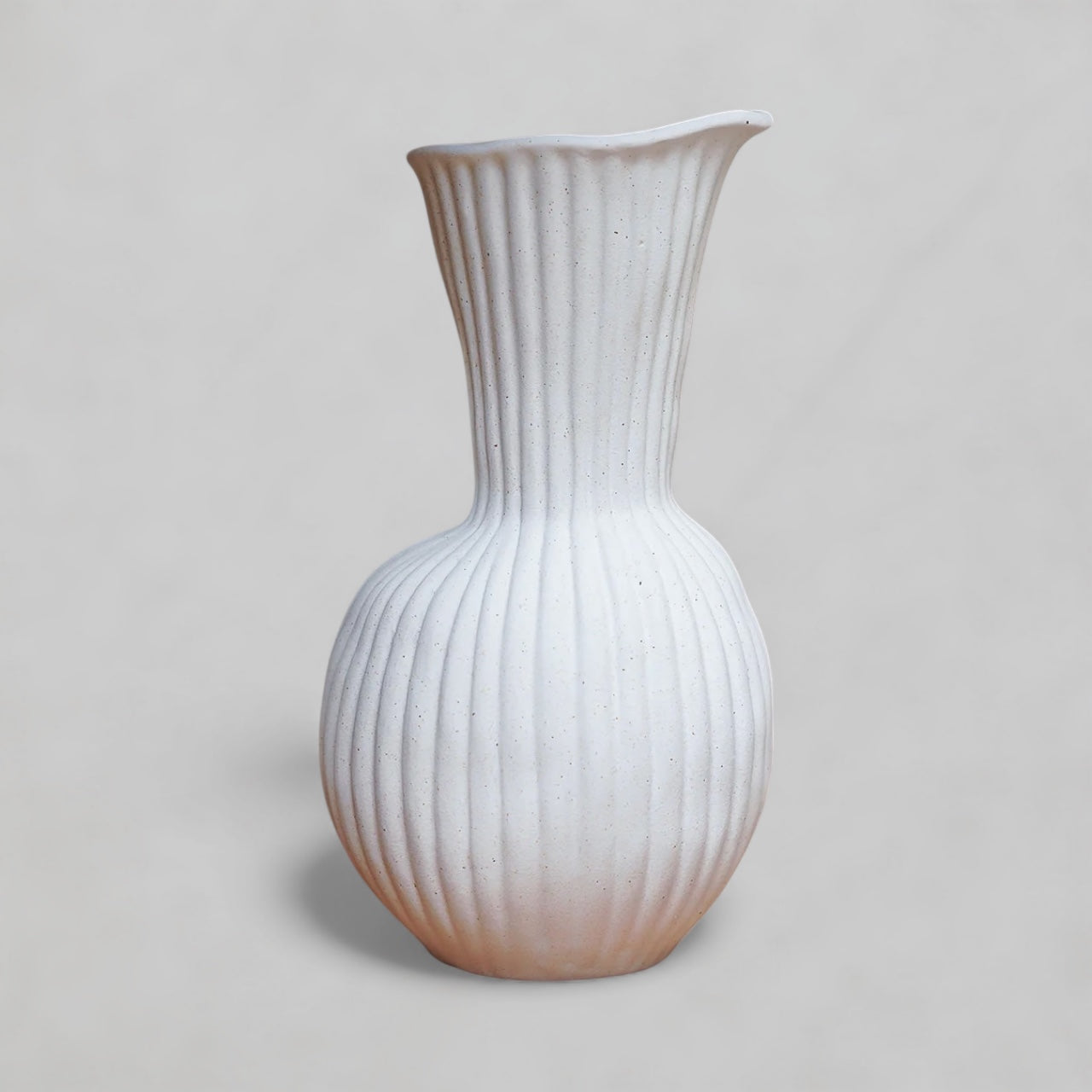 Ripple-Textured Ceramic Vase