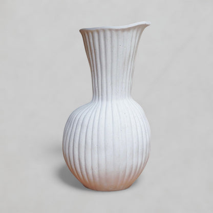 Ripple-Textured Ceramic Vase