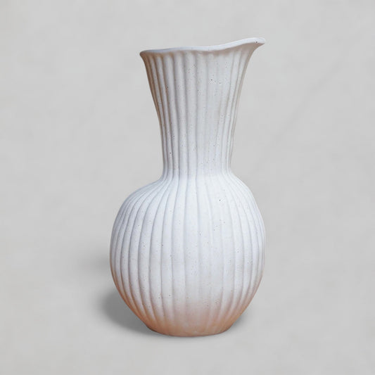 Ripple-Textured Ceramic Vase