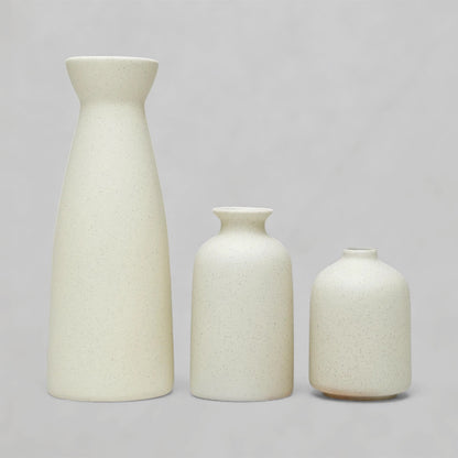 3Pc Speckled Ceramic Vase Set