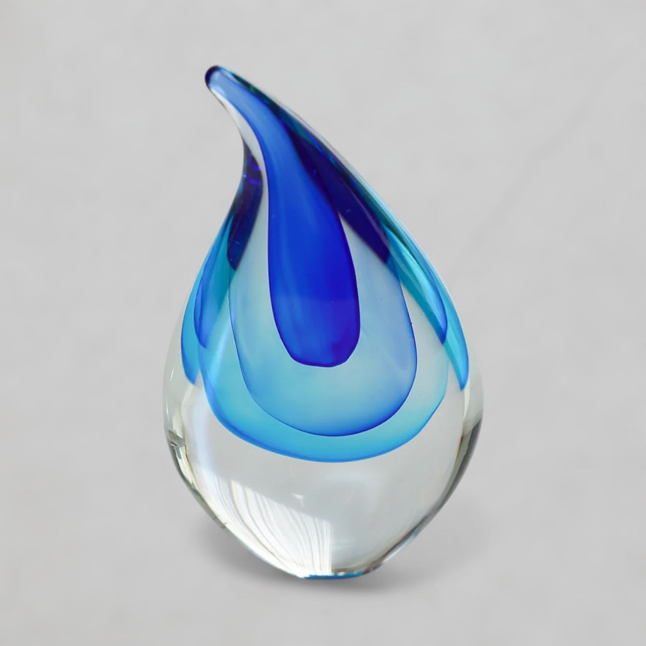 Blue Glass Drop Sculpture